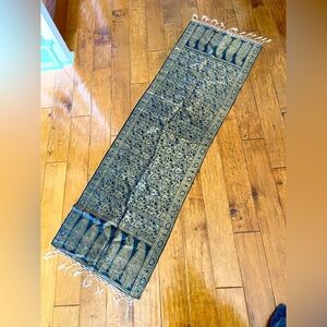 Beautiful Bangalore | Silk and Sarees | Vintage | Runner | 72”x21” | Black/Gold